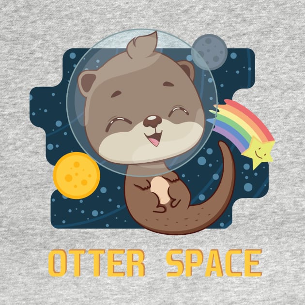 Otter space pun design by GazingNeko